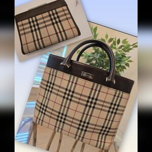 Burberry Nova Check Handbag & Wallet Bundle Set In  Pristine Condition